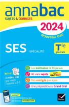 Annales du bac Annabac 2024 SES Tle générale (spécialité)