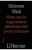 notes sur la suppression generale des partis politiques