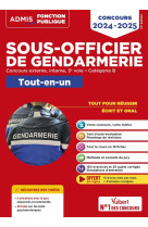 CONCOURS SOUS-OFFICIER DE GENDARMERIE : CATEGORIE B  -  TOUT-EN-UN  -  20 TUTOS OFFERTS  -  GENDARME EXTERNE, INTERNE ET 3E VOIE (EDITION 2024/2025)