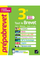 PREPABREVET TOUT LE BREVET 2024 - 3E (TOUTES LES MATIERES) - TOUT-EN-UN POUR REUSSIR SA 3E ET SON BR