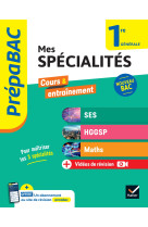 Prépabac Mes spécialités SES, HGGSP, Maths 1re générale - 2024-2025