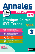 Annales Brevet Physique Chimie - SVT - Techno 2024 - Corrigé