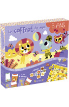 Le coffret de mes 5 ans - Coffret avec un jeu de l'oie sur les animaux, 40 cartes de mémory et 1 jeu