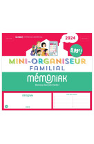 Mini-organiseur familial Mémoniak, calendrier familial mensuel (sept. 2023- déc. 2024)