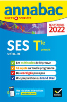 Annales du bac Annabac 2022 SES Tle générale (spécialité)