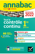 Annales du bac Annabac 2022 Tout le contrôle continu 1re