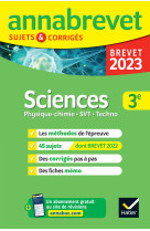 Annales du brevet Annabrevet 2023 Physique-chimie, SVT, Technologie 3e