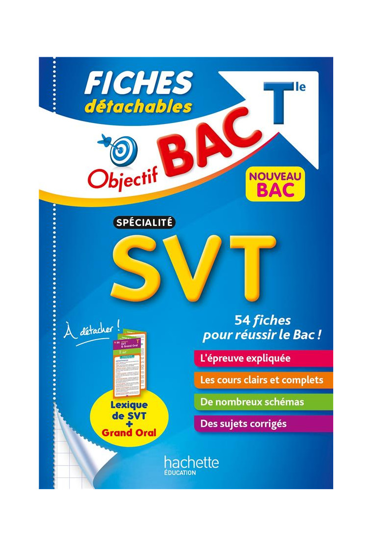 OBJECTIF BAC FICHES DETACHABLES SPECIALITE SVT TLE - CORBIN/CAUCHOIS - HACHETTE