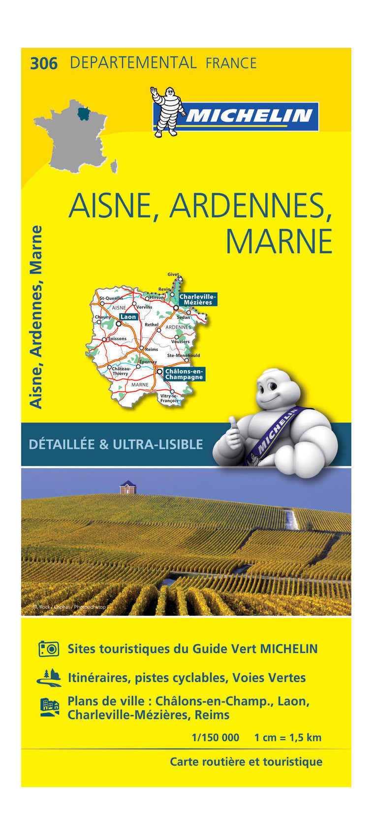 Carte Départementale Aisne, Ardennes, Marne - XXX - MICHELIN