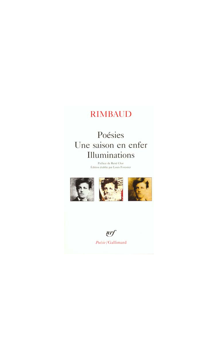 POESIES - UNE SAISON EN ENFER - ILLUMINATIONS - RIMBAUD/CHAR - GALLIMARD