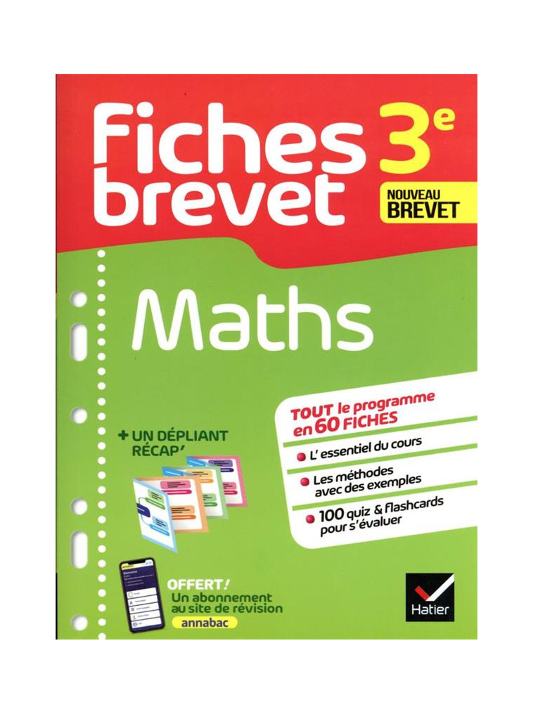 FICHES BREVET MATHS 3E BREVET 2023 - FICHES DE REVISION & QUIZ - DEMEILLERS BERNARD - HATIER SCOLAIRE