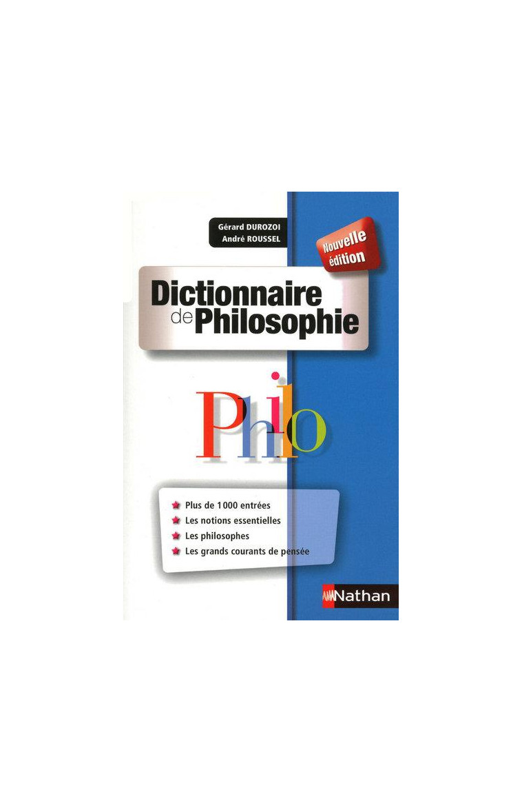 DICTIONNAIRE DE PHILOSOPHIE - DUROZOI/ROUSSEL - NATHAN