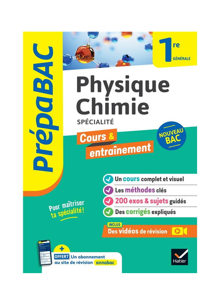 PREPABAC PHYSIQUE-CHIMIE 1RE GENERALE (SPECIALITE) - NOUVEAU PROGRAMME DE PREMIERE - CARRASCO/CHAUVIN - HATIER SCOLAIRE