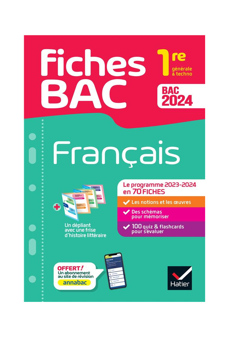 FICHES BAC FRANCAIS 1RE GENERALE & TECHNO BAC 2024 - AVEC LES OEUVRES AU PROGRAMME 2023-2024 - BERNARD/MARECHAL - DIDIER