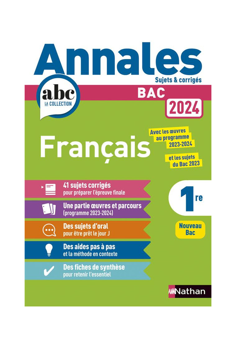 ANNALES BAC FRANCAIS 2024 - CASSOU-NOGUES ANNE - CLE INTERNAT