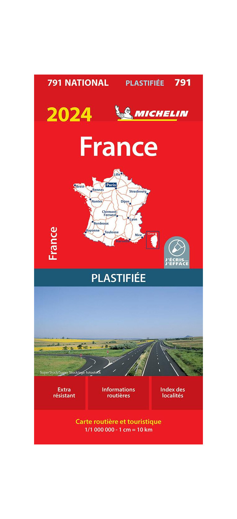 CARTE NATIONALE FRANCE 2024 - PLASTIFIEE - XXX - MICHELIN