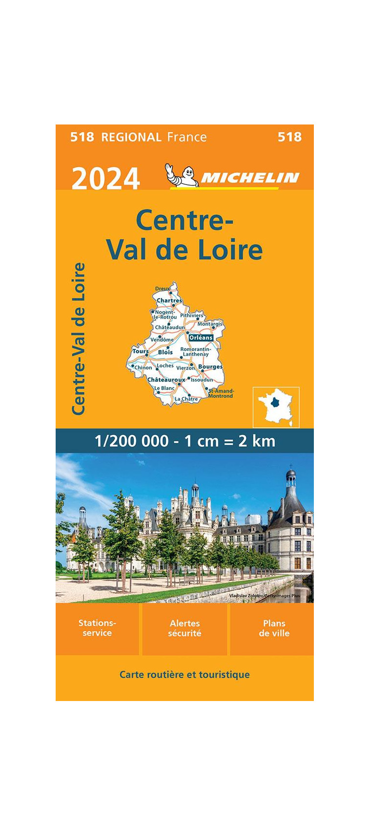 CARTE REGIONALE FRANCE - CARTE REGIONALE CENTRE - VAL DE LOIRE 2024 - XXX - MICHELIN