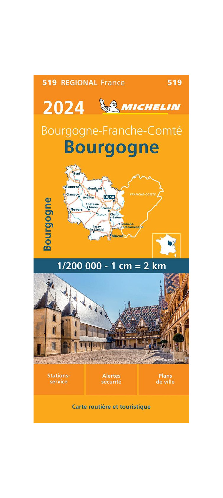 CARTE REGIONALE FRANCE - CARTE REGIONALE BOURGOGNE 2024 - XXX - MICHELIN