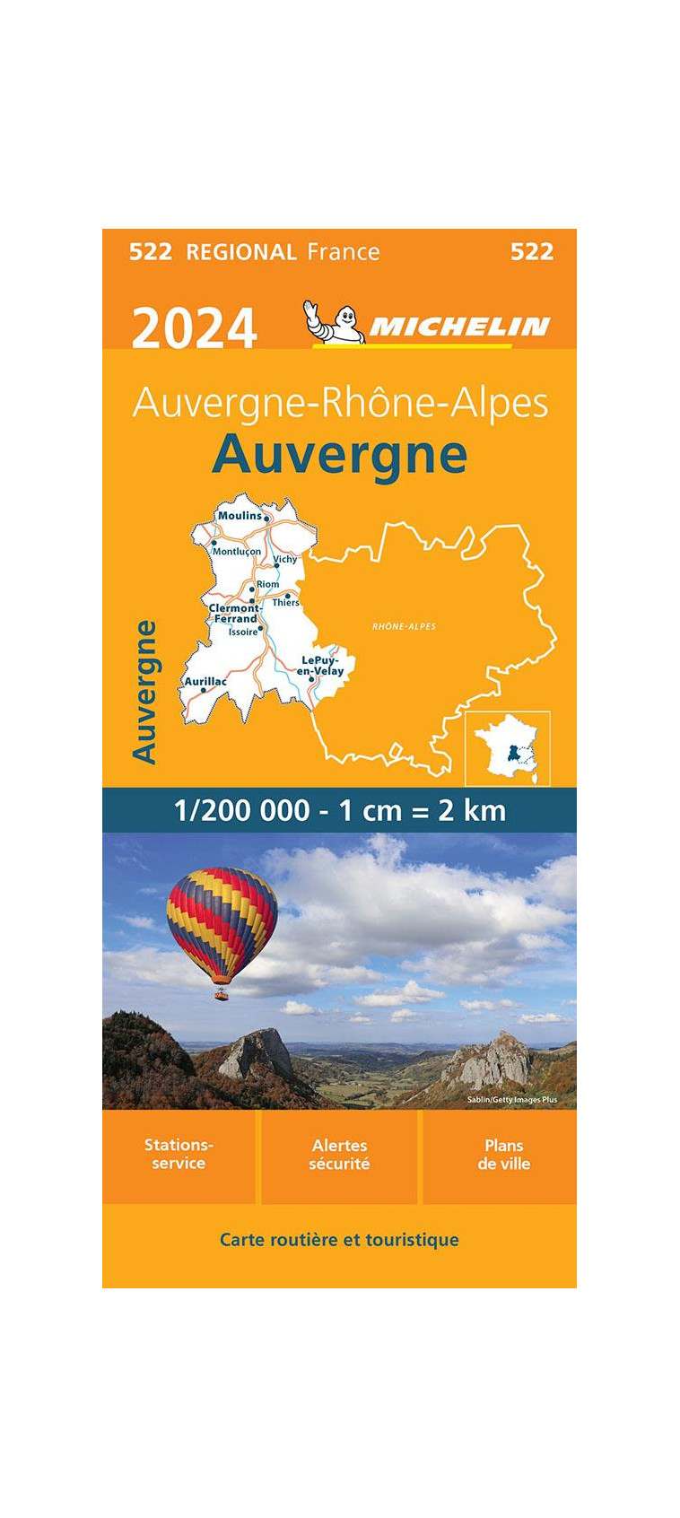 CARTE REGIONALE FRANCE - CARTE REGIONALE AUVERGNE 2024 - XXX - MICHELIN