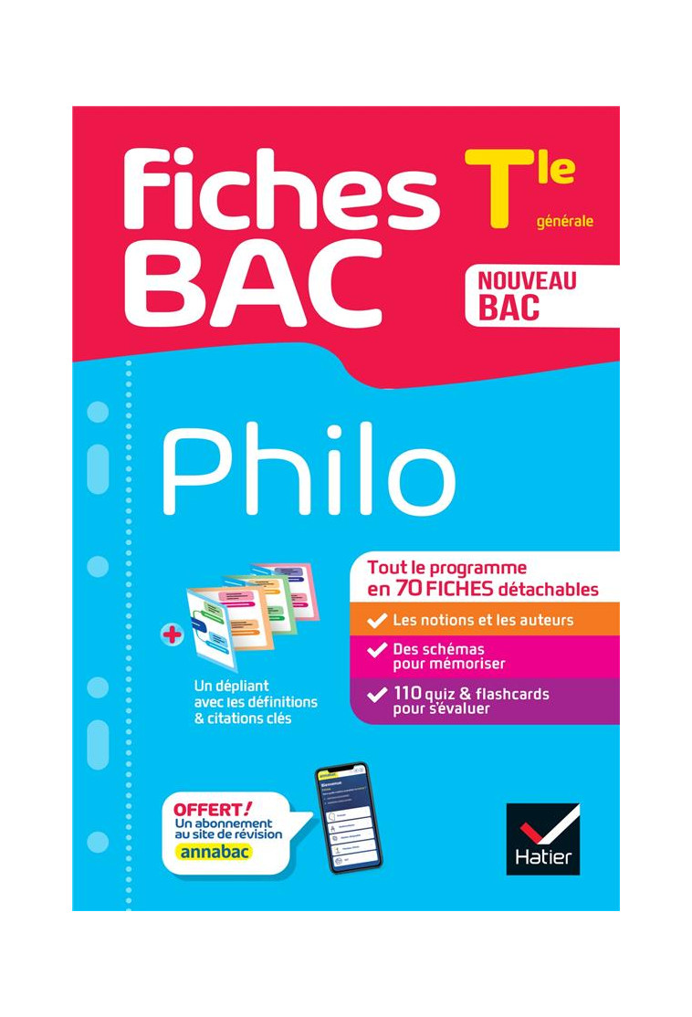 FICHES BAC PHILO TLE - BAC 2024 - TOUT LE PROGRAMME EN FICHES DE REVISION DETACHABLES - GHRENASSIA/DEKHIL - HATIER SCOLAIRE