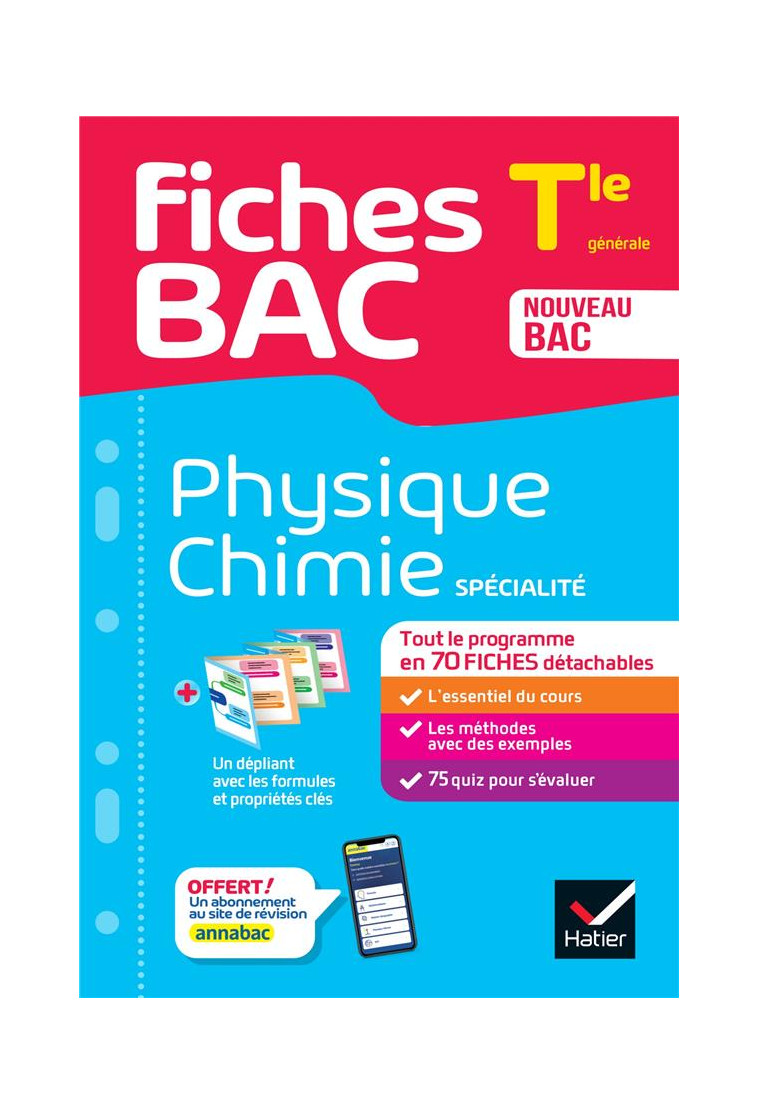 FICHES BAC PHYSIQUE-CHIMIE TLE (SPECIALITE) - BAC 2024 - TOUT LE PROGRAMME EN FICHES DE REVISION DET - BENGUIGUI/BROSSARD - HATIER SCOLAIRE