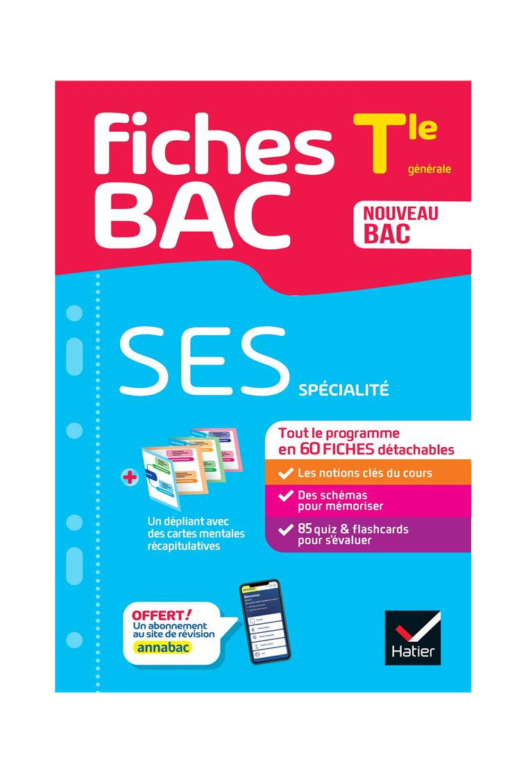 FICHES BAC SES TLE (SPECIALITE) - BAC 2024 - TOUT LE PROGRAMME EN FICHES DE REVISION DETACHABLES - BACHELERIE-MARTEAU - HATIER SCOLAIRE