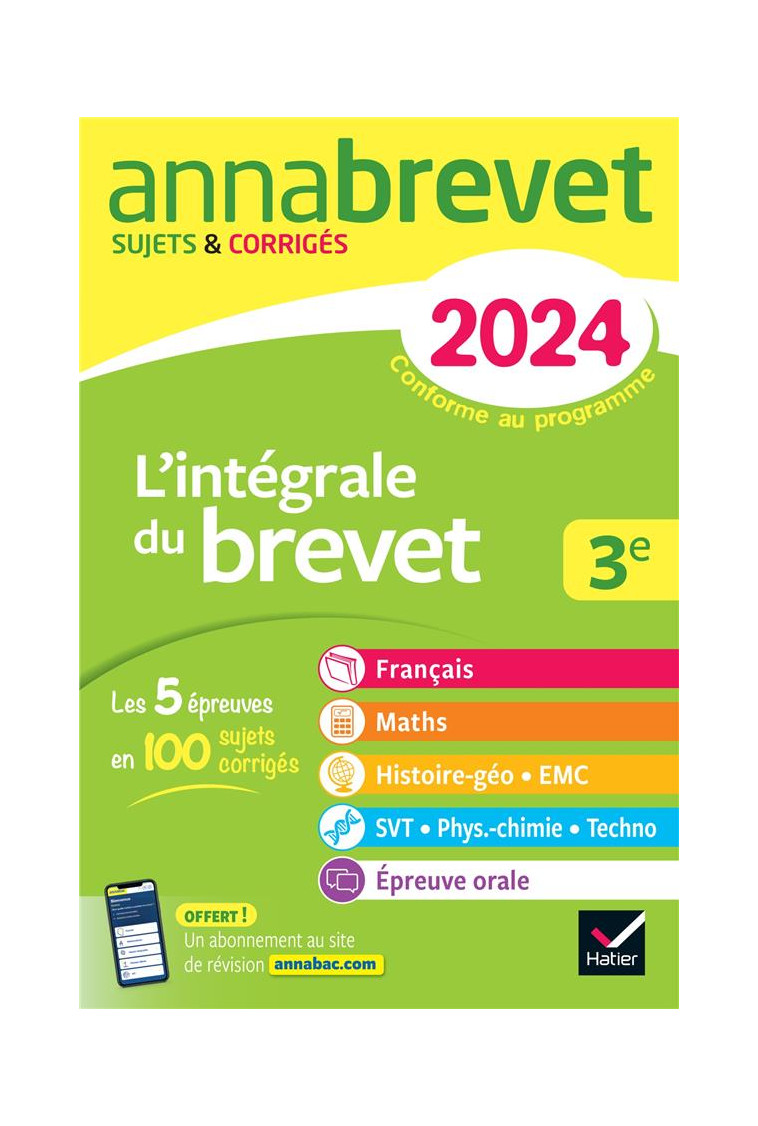 ANNALES DU BREVET ANNABREVET 2024 L-INTEGRALE DU BREVET 3E (TOUT-EN-UN) - TOUTES LES MATIERES DES EP - FORMOND/TAQUECHEL - DIDIER