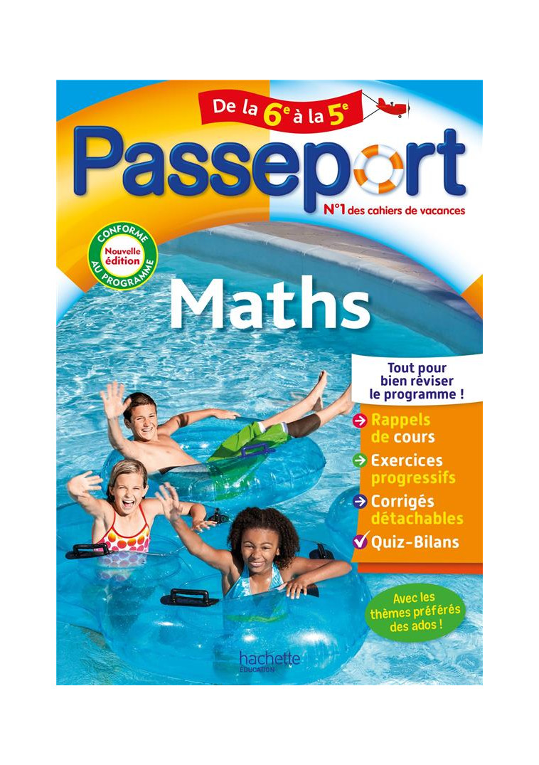 PASSEPORT - MATHS - DE LA 6E A LA 5E - CAHIER DE VACANCES 2024 - ROUSSEAU PHILIPPE - HACHETTE