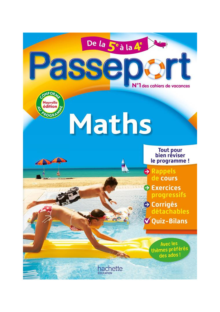 PASSEPORT - MATHS - DE LA 5E A LA 4E - CAHIER DE VACANCES 2024 - ROUSSEAU PHILIPPE - HACHETTE