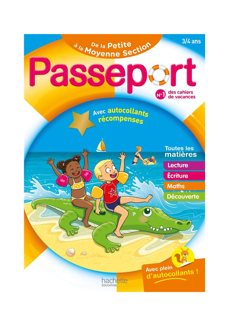 PASSEPORT - DE LA PETITE A LA MOYENNE SECTION 3/4 ANS - CAHIER DE VACANCES 2024 - POURE/EXBRAYAT - HACHETTE