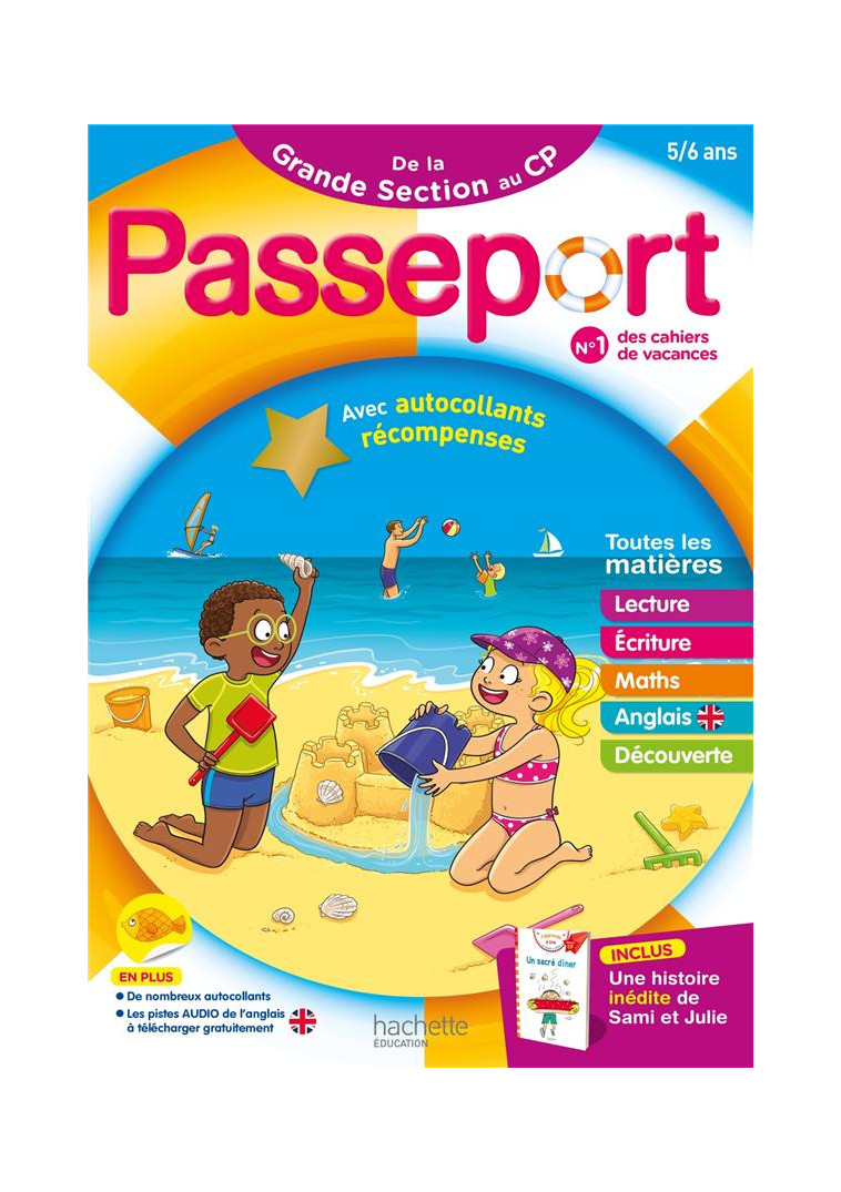 PASSEPORT - DE LA GRANDE SECTION AU CP 5/6 ANS - CAHIER DE VACANCES 2024 - JENNER/BLANDINO - HACHETTE