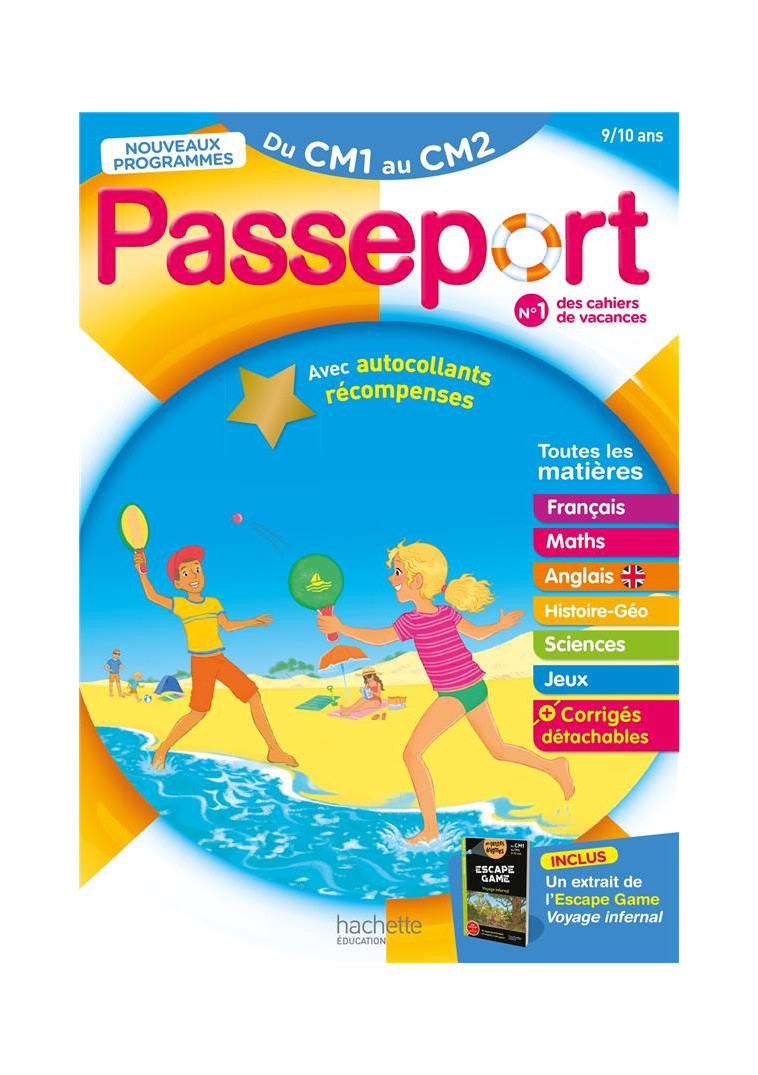 PASSEPORT - DU CM1 AU CM2 9/10 ANS - CAHIER DE VACANCES 2024 - BARTHOMEUF/CHANTEUX - HACHETTE