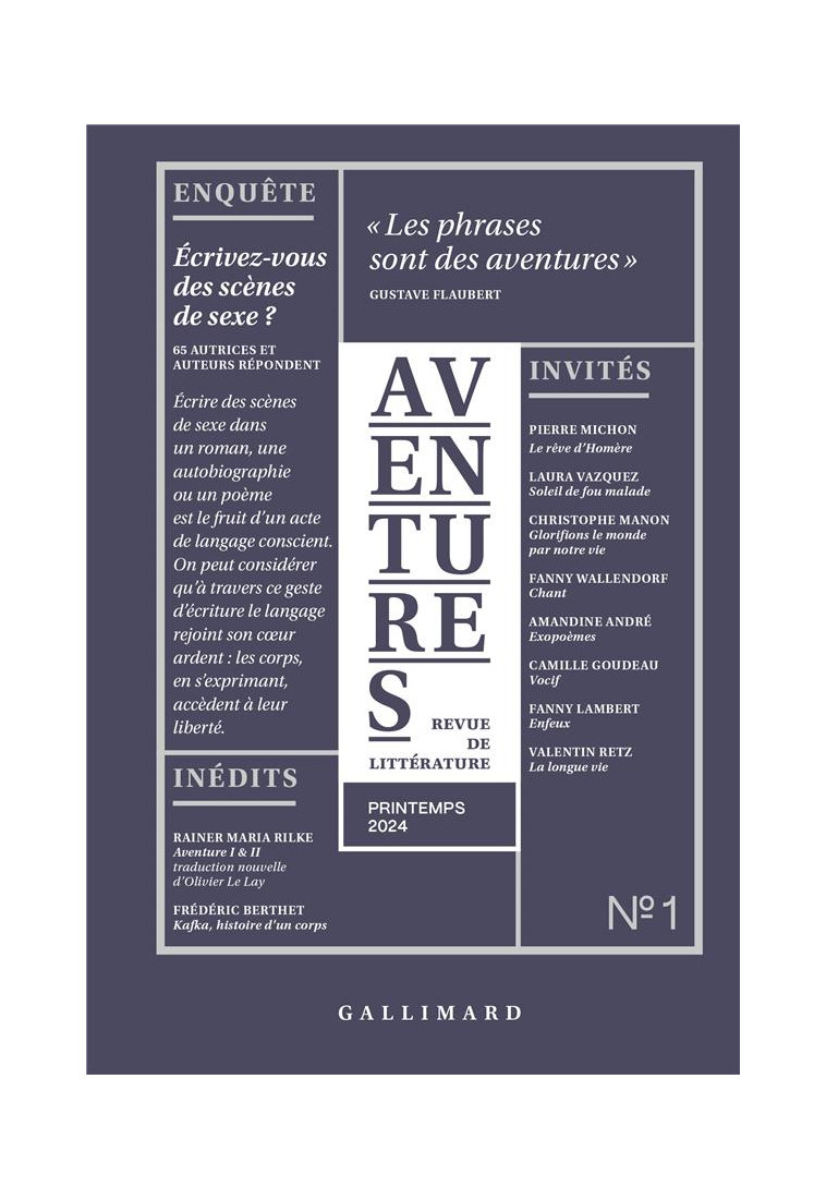 REVUE AVENTURES - PRINTEMPS 2024 - COLLECTIF - GALLIMARD