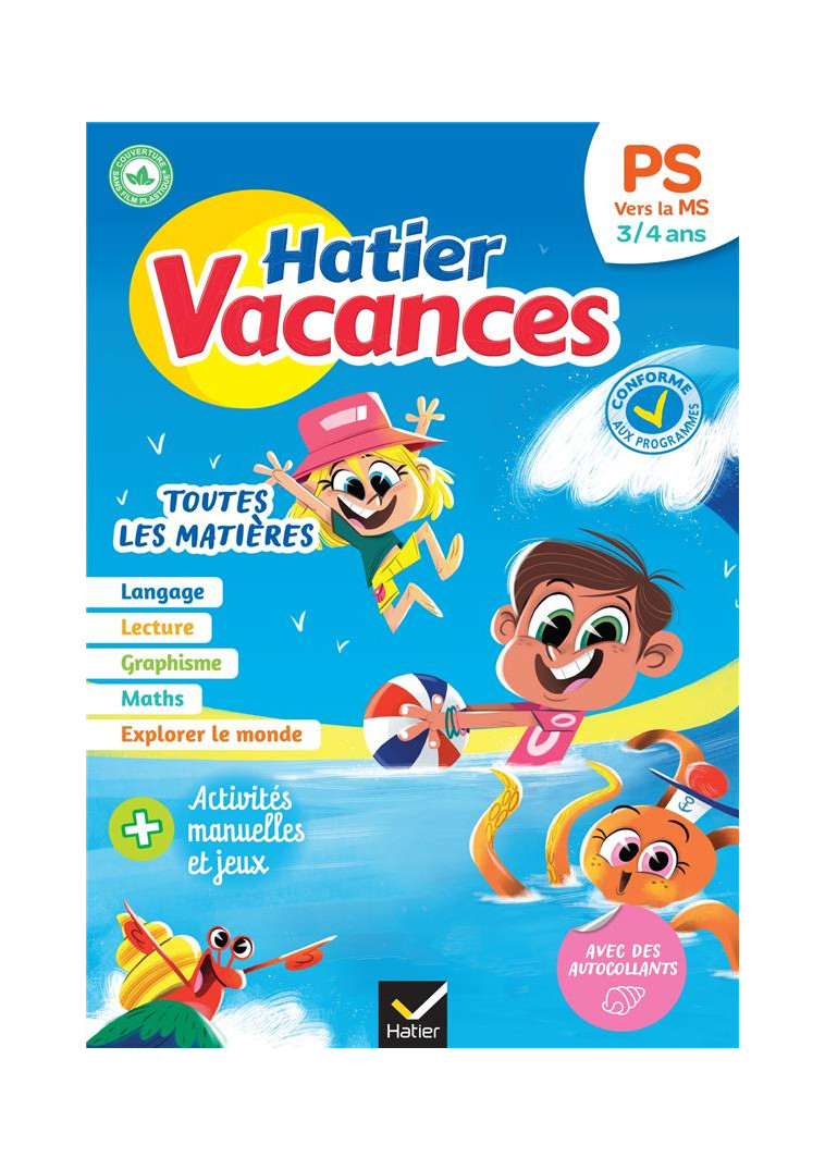 CAHIER DE VACANCES 2024 DE LA PETITE SECTION VERS LA MOYENNE SECTION 3/4 ANS - POUR REVISER SON ANNE - SPAMPINATO/HAHN - HATIER SCOLAIRE