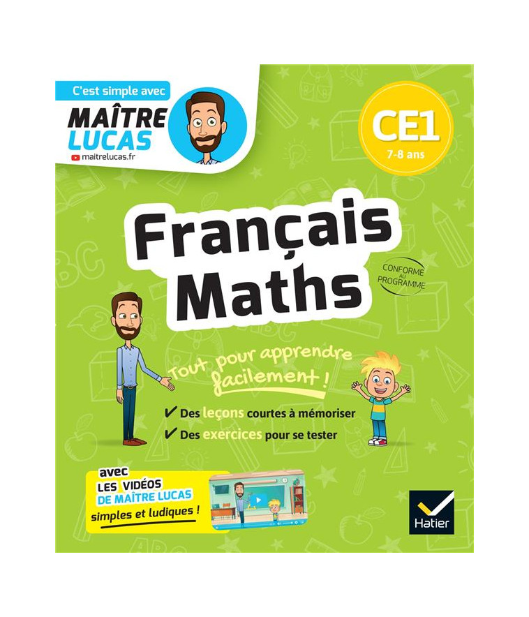 FRANCAIS ET MATHS CE1 - CAHIER DE REVISION ET D-ENTRAINEMENT - C-EST SIMPLE AVEC MAITRE LUCAS - ROUGEL/HOUDINET - HATIER SCOLAIRE