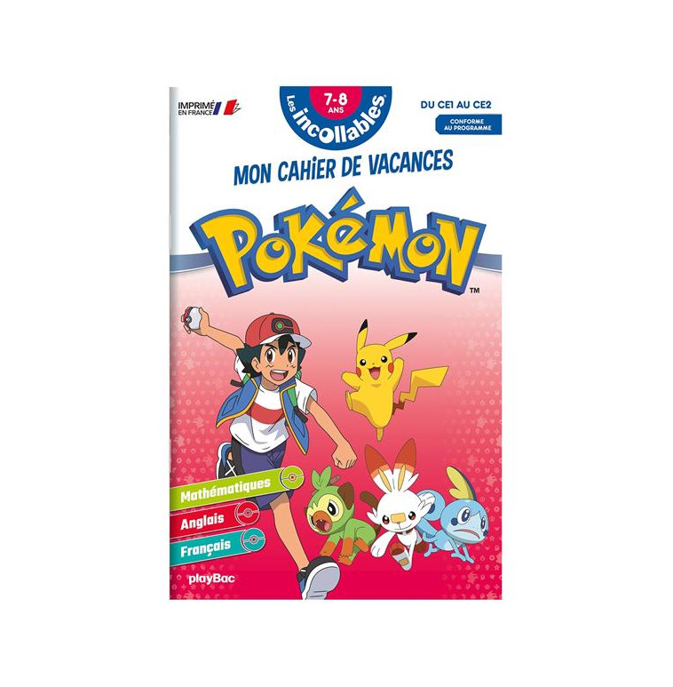 CAHIER DE VACANCES POKEMON - LES INCOLLABLES - CE1 AU CE2 - 7/8 ANS - HERBAUT STEPHANIE - PRISMA