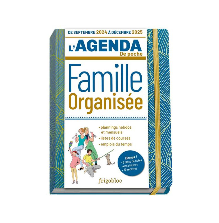 AGENDA DE POCHE 2025 DE LA FAMILLE ORGANISEE - BLEU (DE SEPT. 2024 A DEC. 2025) - COLLECTIF - NC