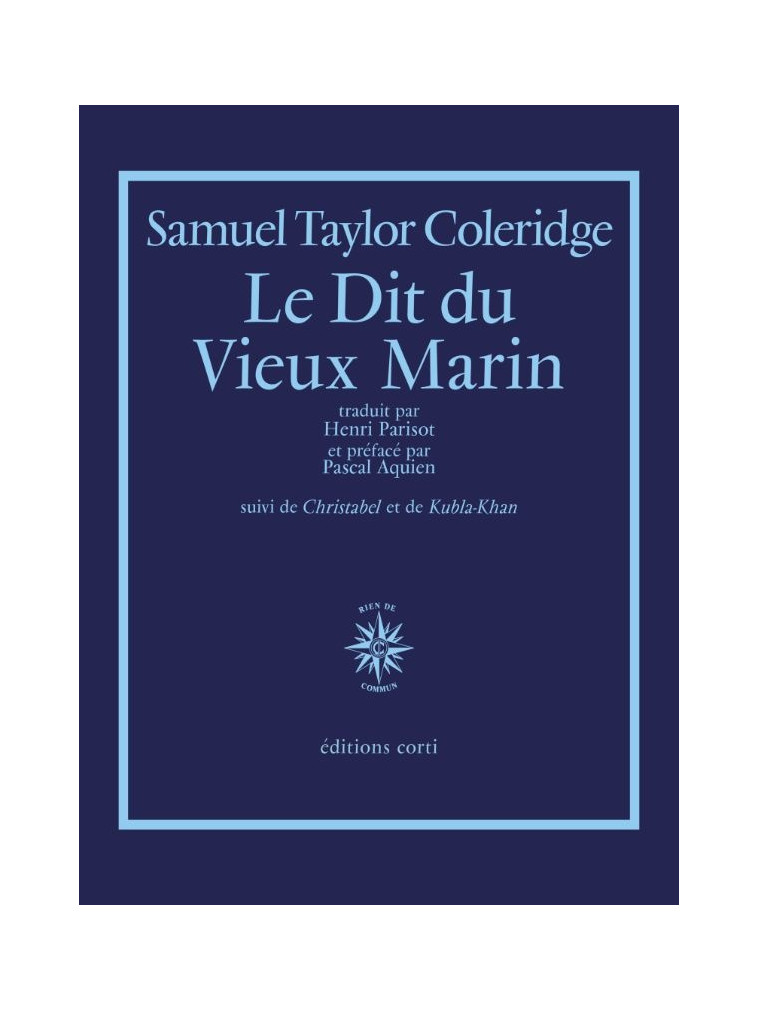 LE DIT DU VIEUX MARIN - COLERIDGE/AQUIEN - CORTI