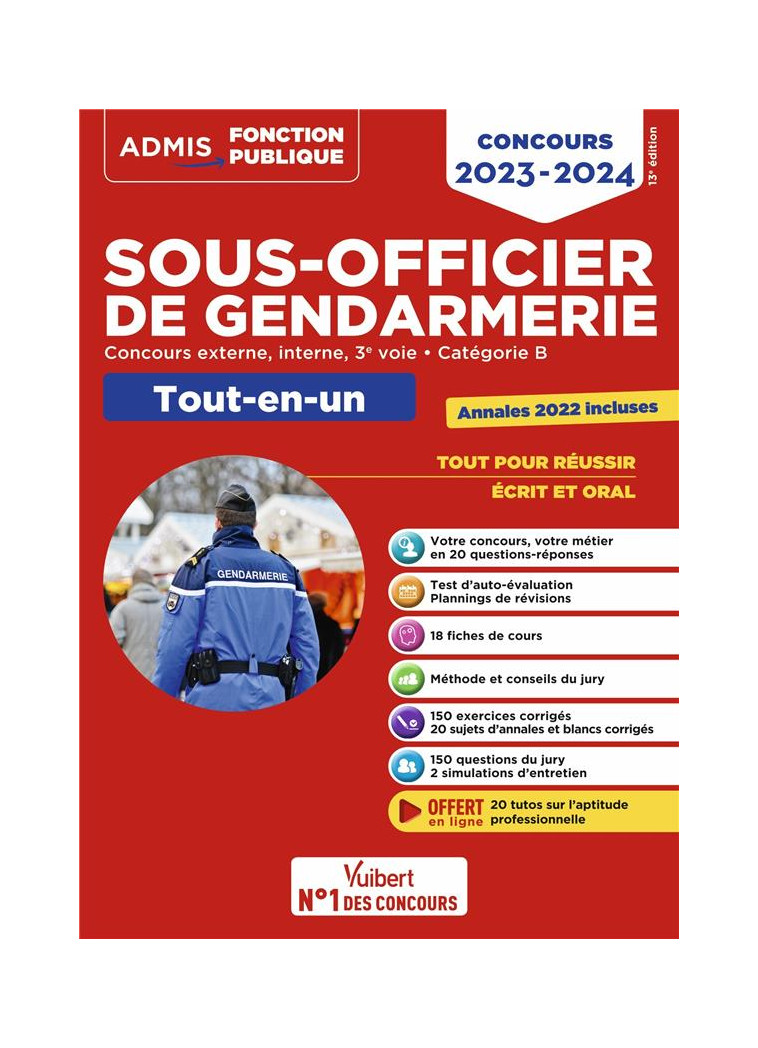 CONCOURS SOUS-OFFICIER DE GENDARMERIE : CATEGORIE B TOUT-EN-U - LAVEDAN  FRANCOIS - VUIBERT