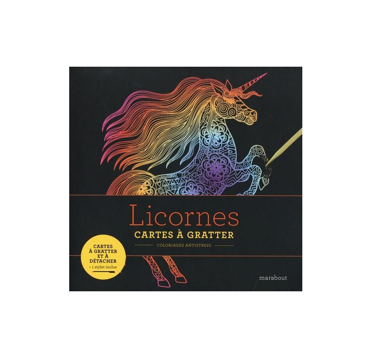 LIVRE A GRATTER LICORNE - COLLECTIF - MARABOUT