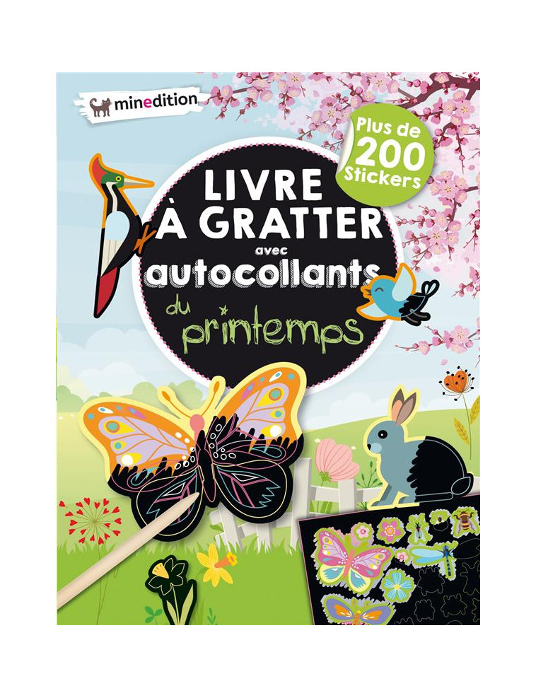 LIVRE A GRATTER AVEC AUTOCOLLANTS DU PRINTEMPS - SCHINDLER EVA - MINEDITION