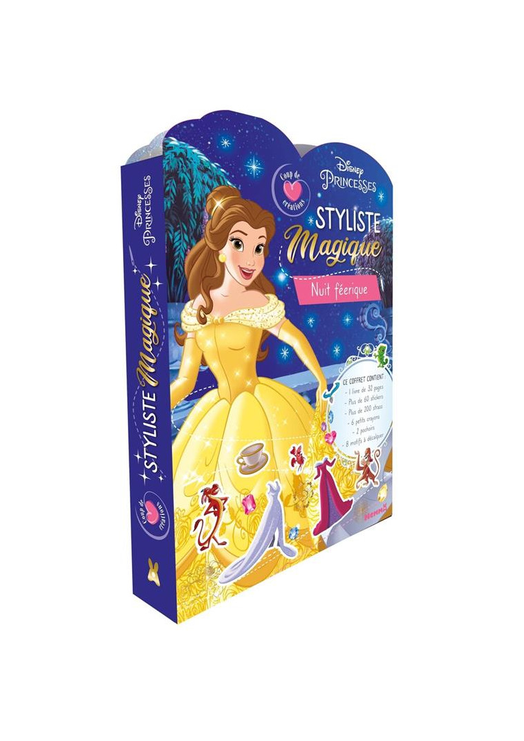 DISNEY PRINCESSES - STYLISTE MAGIQUE - NUIT FEERIQUE - COUP DE COEUR CREATIONS - CE COFFRET CONTIENT - COLLECTIF - NC