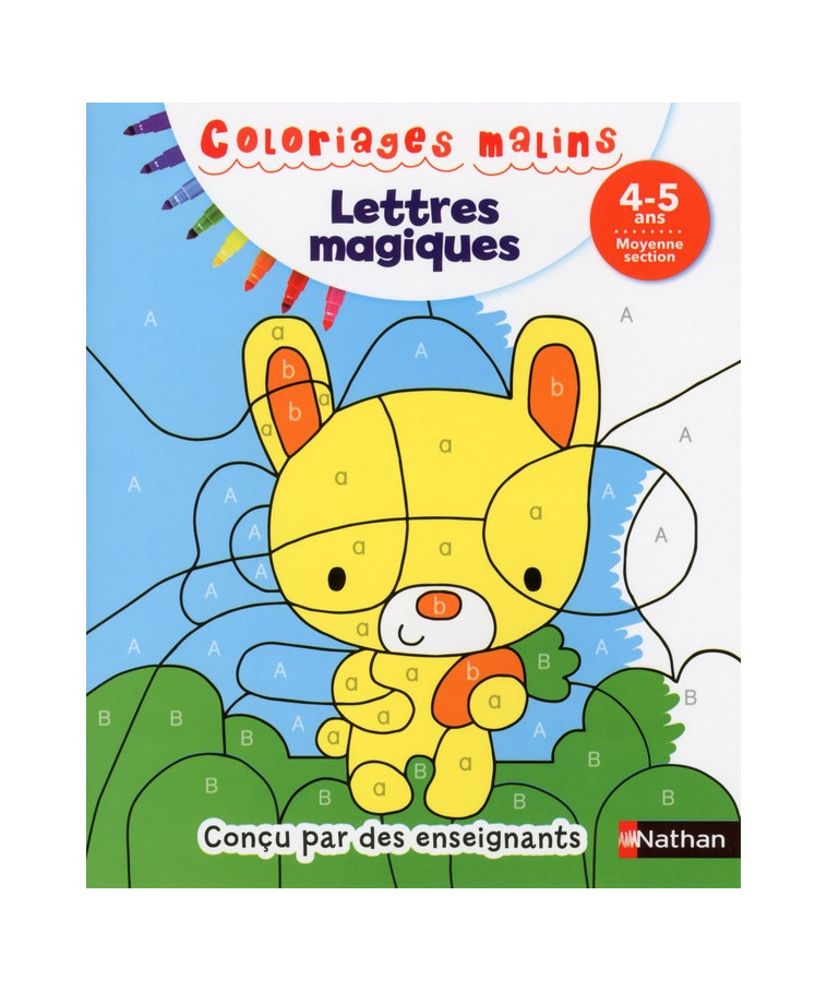 LETTRES MAGIQUES MS 4/5 ANS - COLORIAGES MALINS - VIDAL/CAMEL - Nathan Jeunesse