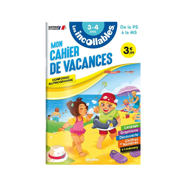 CAHIER DE VACANCES 2024 - LES INCOLLABLES - PETITE SECTION A MOYENNE SECTION - 3/4 ANS - AGNES ROY/MOEMAI - PRISMA