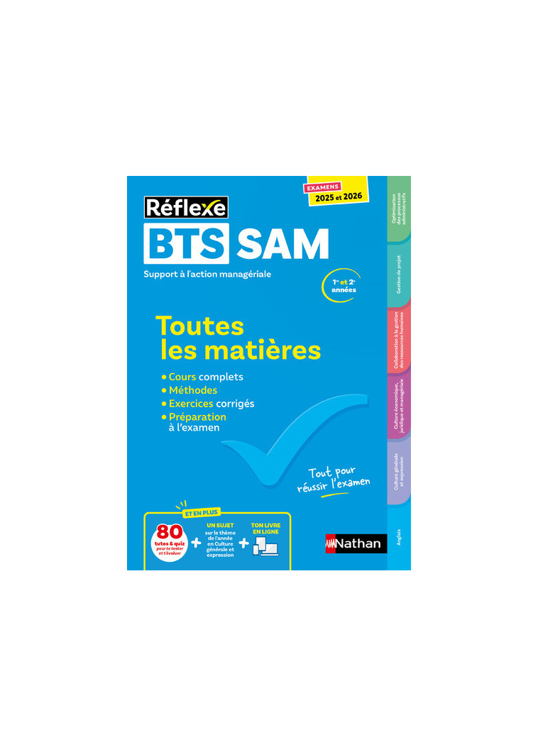 BTS SAM Support à l'action managériale - BTS SAM 1 et 2 (Toutes les matières - Réflexe N°9) 2025-2026 - Besson Pascal, Bonnet-Piron Daniel, Chacon Benito Marie-José, Pommier Christel, Carmona Corinne, Garnier Laurence, Lecas Sandrine, Leconte Bernard, Ric