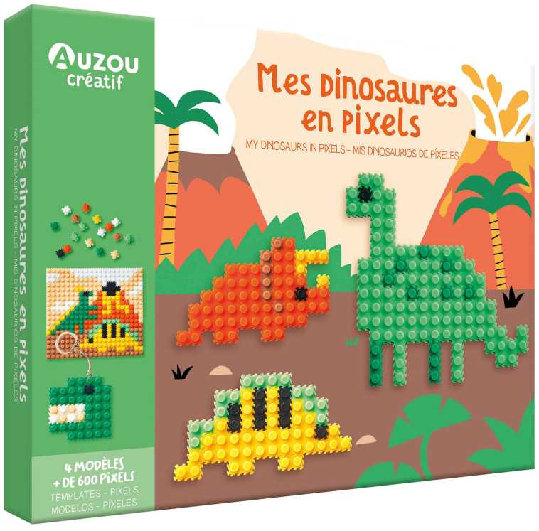 MON COFFRET D'ARTISTE - MES CRÉATIONS EN PIXELS - DINOSAURES - Das Jessica - AUZOU