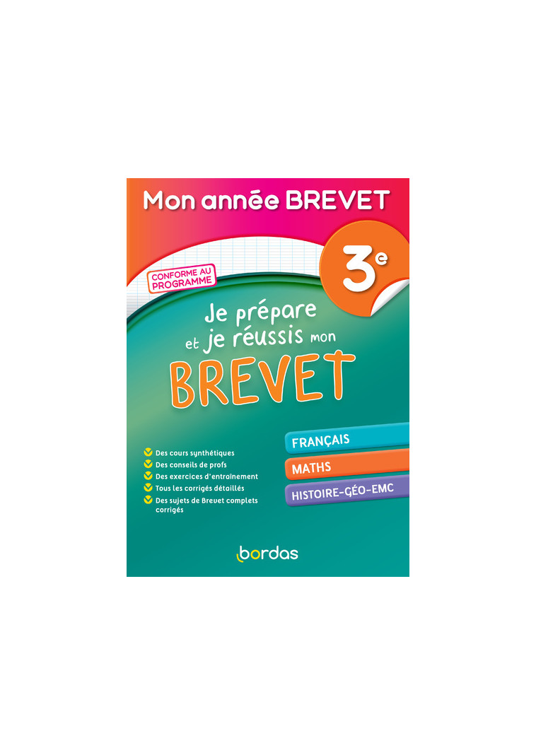 MON ANNEE BREVET - JE PREPARE ET REUSSIS MON BREVET 3E - Thomas Gargallo - BORDAS