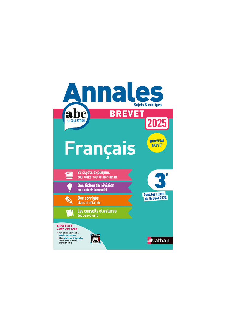 Annales Brevet Français 2025 - Corrigé - Bouhours Thomas - NATHAN