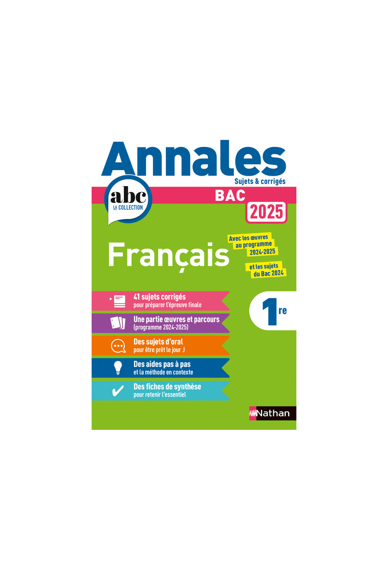 Annales Bac Français 2025 - Cassou-Noguès Anne - NATHAN