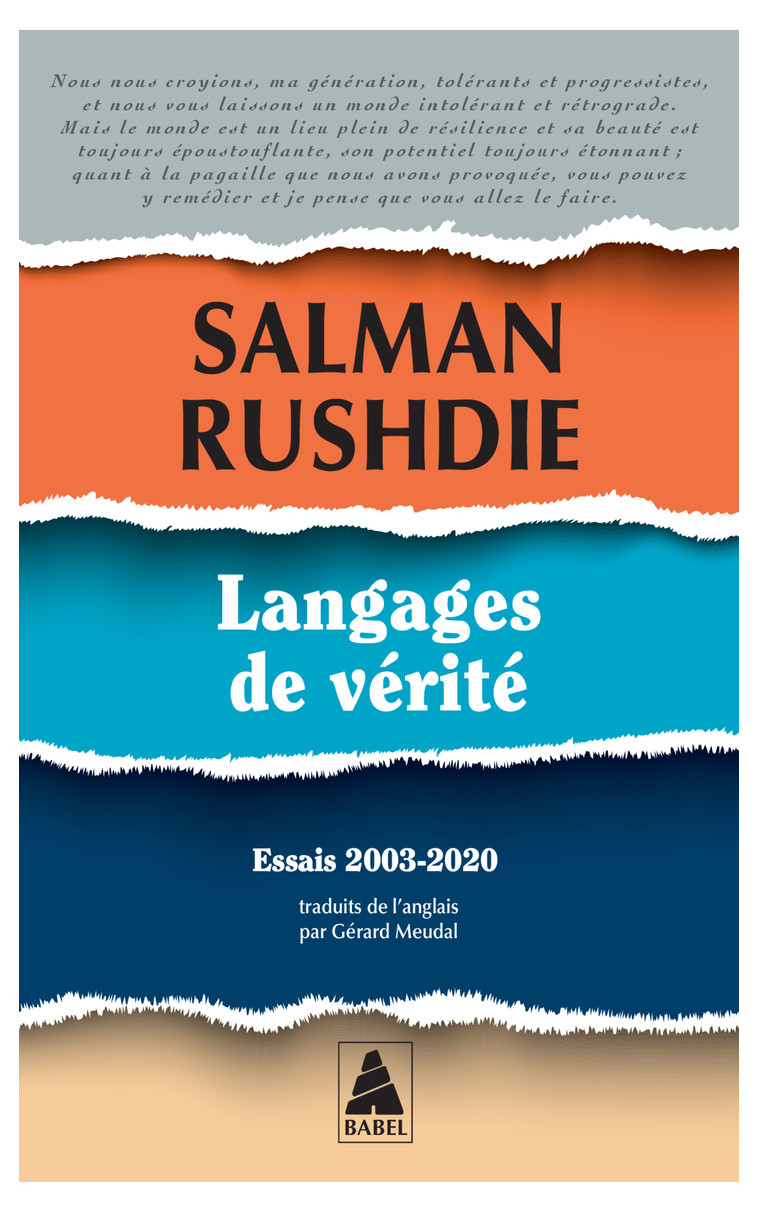 Langages de vérité - Rushdie Salman, Meudal Gérard - ACTES SUD